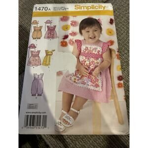 Simplicity 1470 Baby Romper Dress Hat Pattern XS-L Karen Z Uncut